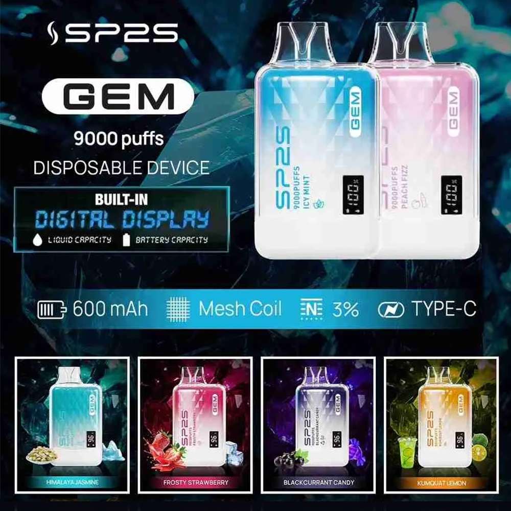 SP2S GEM 9000 PUFFS 拋棄式電子煙 | 台灣現貨 | 【10種口味】